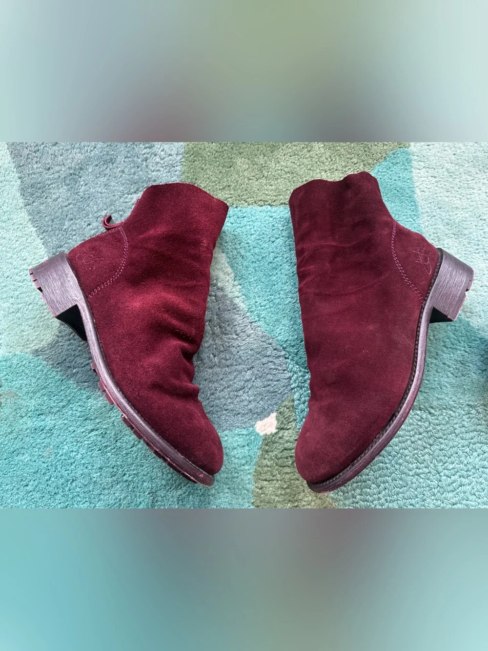 Fluevog EXCELLENT Living 2.0 Foster 2.0 burgundy suede slouchy ankle boot-8
